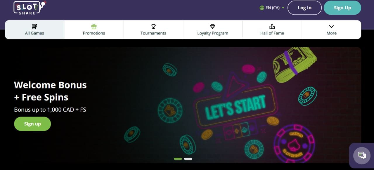 SlotShake Casino - Games, Bonuses, Payouts